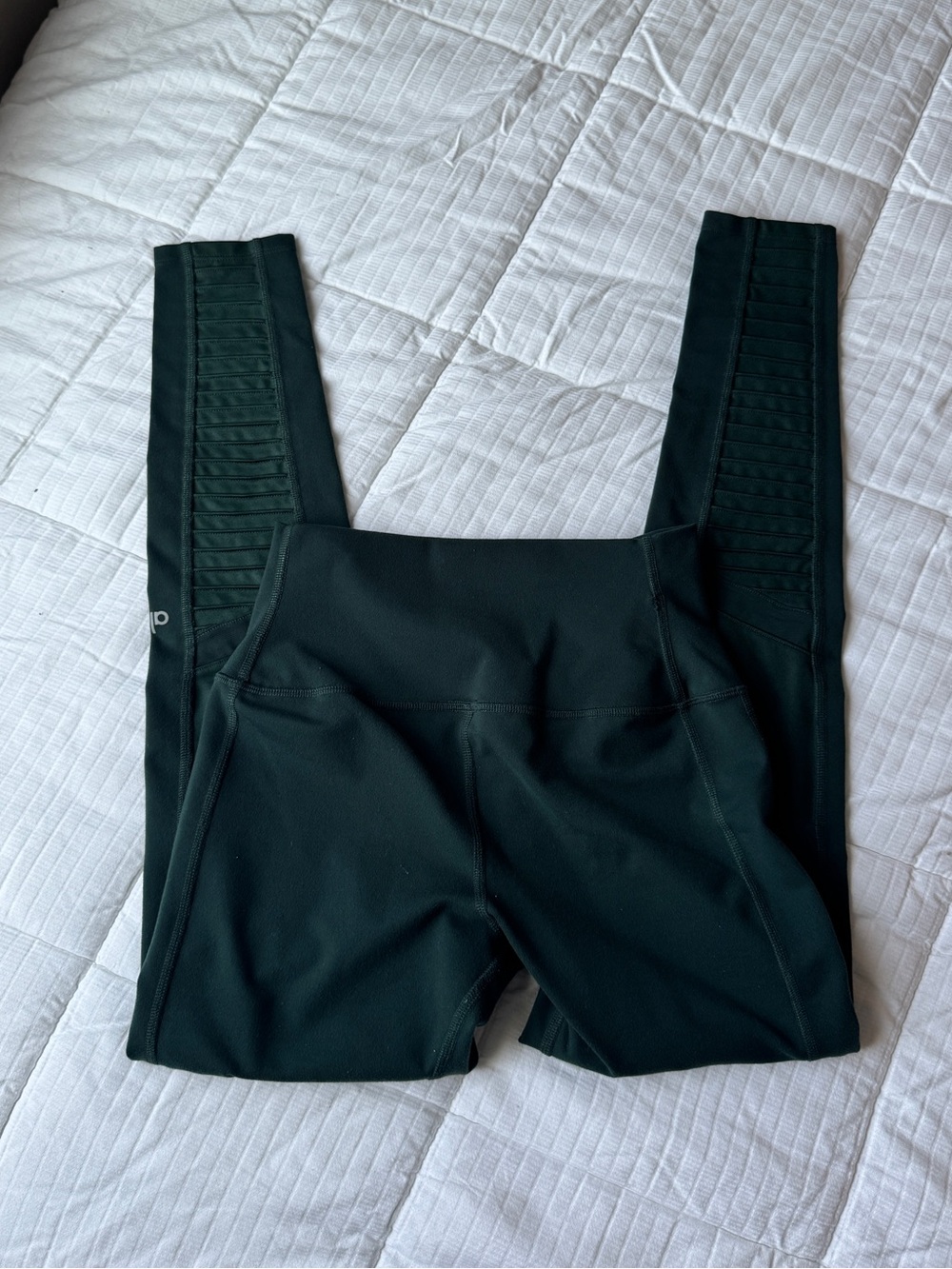 Alo dark green moto leggings size S - Picture 2 of 9